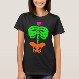 Herz Skelly Creepy Niedliche Cartoony Skeletton T-Shirt