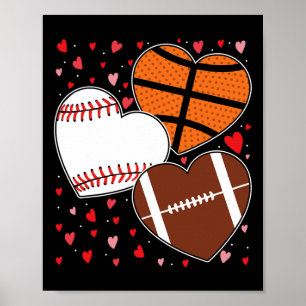 Herz Sketll Verkaufe Footll Jungen Männer Valentin Poster