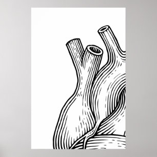 Herz Skizze Quadriptych Kunst Drucke Skandinavisch