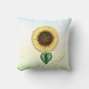 Herz Sonnenblume auf Pastel Shades Kissen