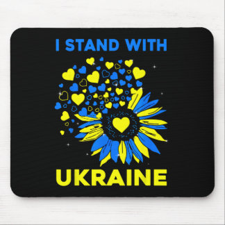 Herz-Sonnenblume Ich stehe mit der Ukraine  Mousepad