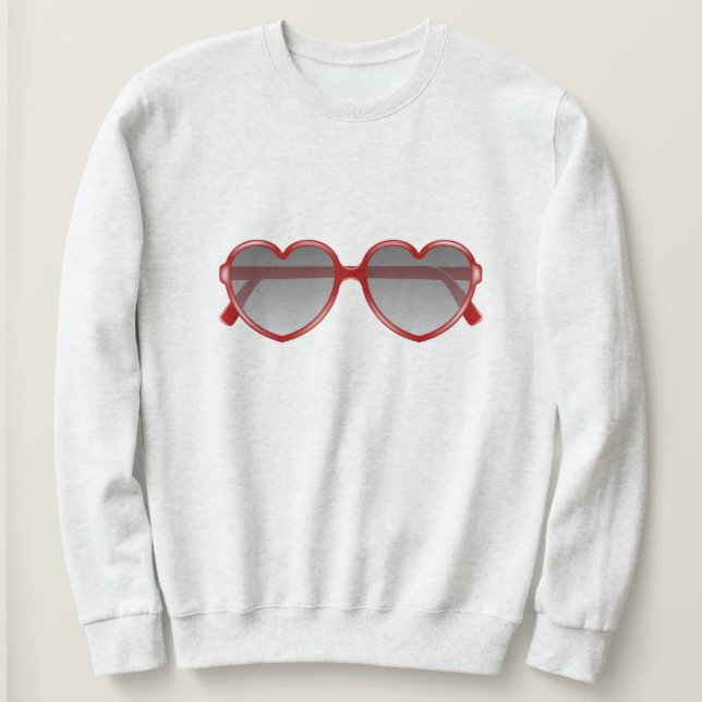 Herz-Sonnenbrille Sweatshirt (Design vorne)