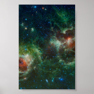 Herz-Soul-Nebel-Infrarot-Mosaik NASA Poster