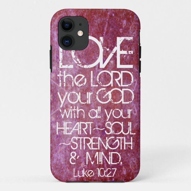 Herz-Soulstärkensinnesbibelvers Luke-10:27 Case-Mate iPhone Hülle (Rückseite)
