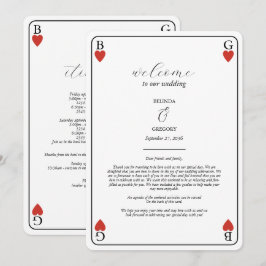 Herz-Spiel-Karte Hochzeitsprogramm Programm