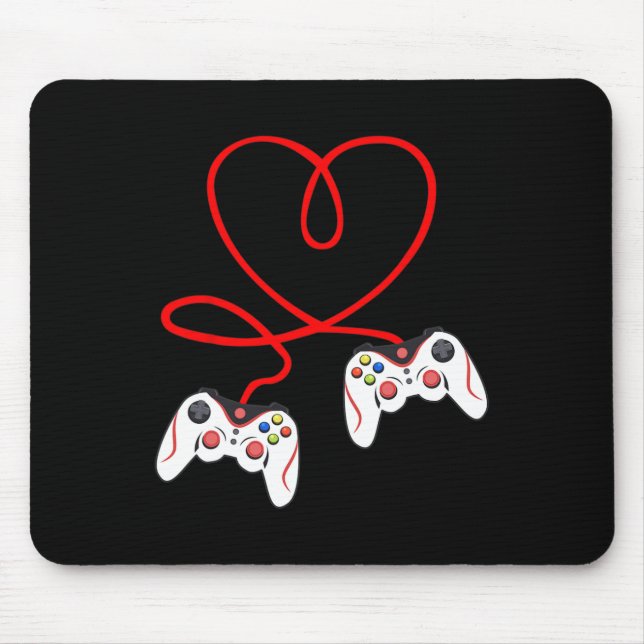 Herz Spielcontroller Videospieler Gaming Valenti Mousepad (Vorne)