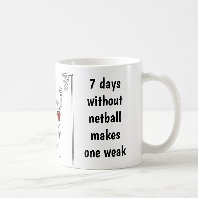 Herz-Spieler-Positionenlustiges Netball-Zitat Kaffeetasse (Rechts)