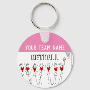 Herz Spielerpositionen Netball-Team Schlüsselanhänger