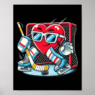 Herz spielt Hockey Torwart Valentinstag Männer Wo Poster