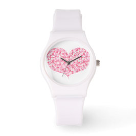 Herz - Sporty White Silicon Watch Armbanduhr