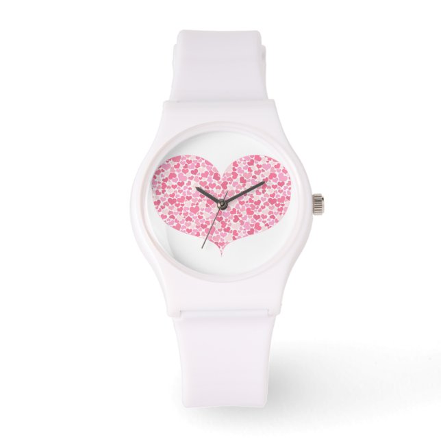 Herz - Sporty White Silicon Watch Armbanduhr (Vorderseite)