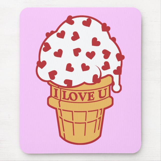Herz Sprinkle Ice Cone Mousepad (Vorne)