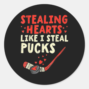 Herz stehlen, wie ich Pucks stehlen Runder Aufkleber