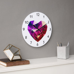 Herz-Stein-Wanduhr Große Wanduhr