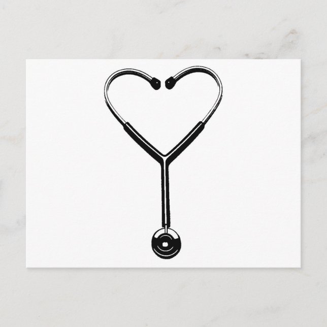 Herz Stethescope Postkarte (Vorderseite)
