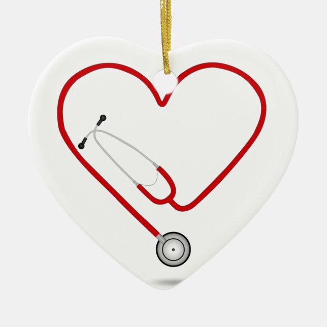 Herz stethoscope.jpg keramikornament (Vorne)