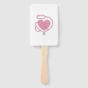 Herz Stethoskop Medizin Liebe Vektor-Shirt-Design Fächer