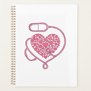 Herz Stethoskop Medizin Liebe Vektor-Shirt-Design Planer