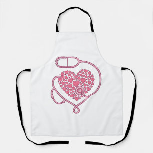 Herz Stethoskop Medizin Liebe Vektor-Shirt-Design Schürze