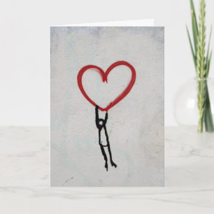 HERZ & STICK MAN GRAFFITI WURDE ART KARTE