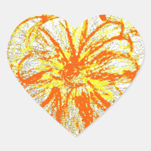 Herz Sticker Gelbe Gerbera