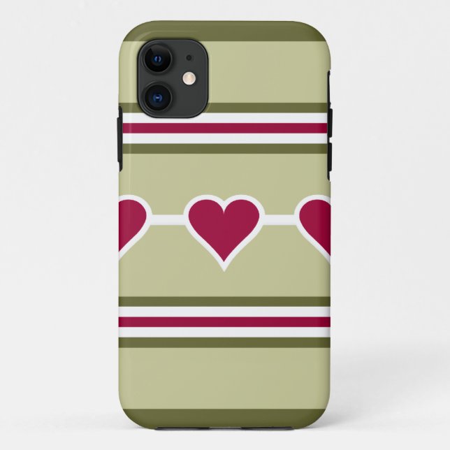 Herz & Streifen iPhone 5 Case-Mate Hülle (Rückseite)