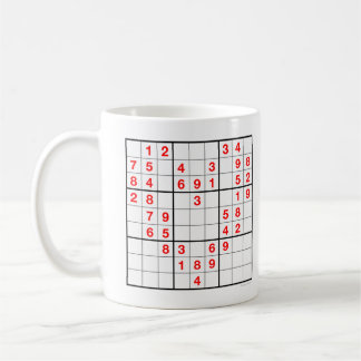 Herz Sudoku mit herunterladbarem Puzzle Kaffeetasse