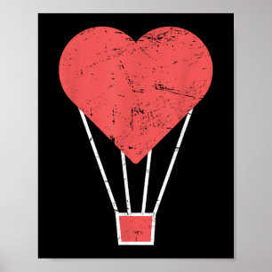 Herz Süßer Heißluftballon Poster