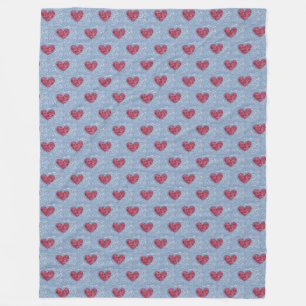 Herz Sweetheart Red Pink Blue Imitate Fuzzy Design Fleecedecke