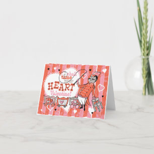 Herz Tamer Retro Valentine Karte