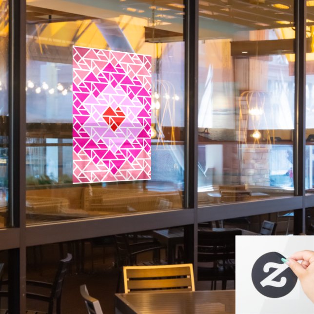 Herz-Tangram-Muster Fensteraufkleber (Restaurantfenster)