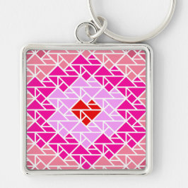 Herz-Tangram-Muster Schlüsselanhänger