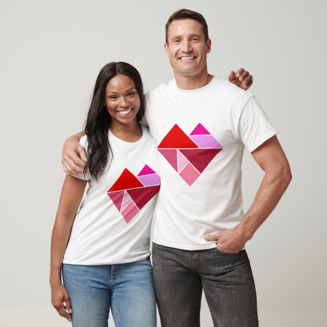 Herz Tangram T-Shirt (Unisex)