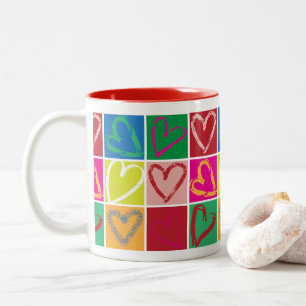 Herz-Tasse Zweifarbige Tasse