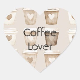 Herz-Tassen für Creme-Kaffee Herz-Aufkleber