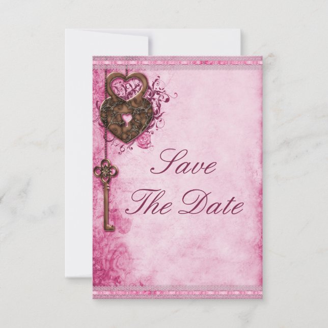 Herz-Taste & Knopfdruck Hochzeit speichern das Dat Save The Date (Vorderseite)