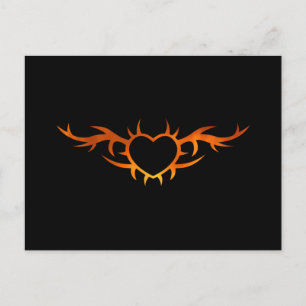 Herz Tattoo Postkarte