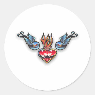 Herz Tattoo Runder Aufkleber