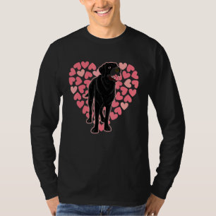 Herz Tier Pet Black Labrador Besitzer Hund Schwarz T-Shirt