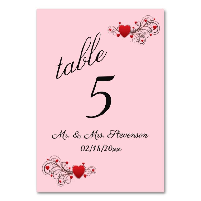 Herz-Tischnummer Tischnummer (Vorderseite)