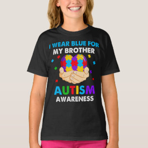 Herz trage ich Blau für mein Bruder Autismus Bewus T-Shirt