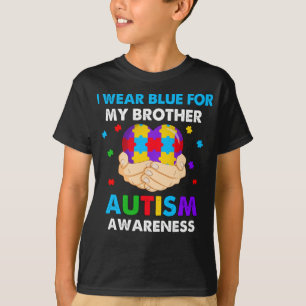 Herz trage ich Blau für mein Bruder Autismus Bewus T-Shirt
