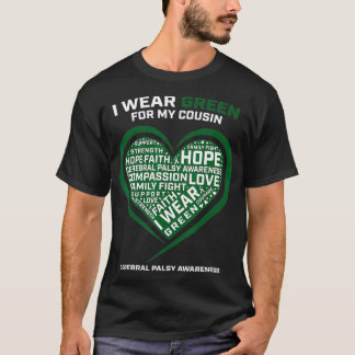Herz trage ich Grün für meinen Cousin Cerebral Pal T-Shirt