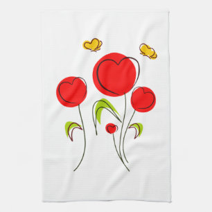 Herz Tulips Küchentücher
