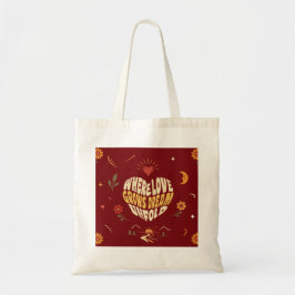 Herz-Typografie Romantische Boho-Tasche Geschenk Tragetasche