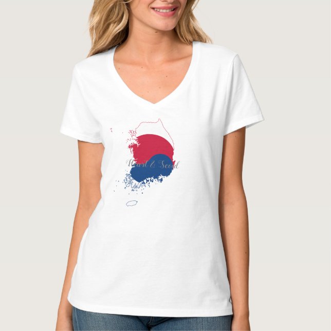 Herz u. das T-Shirt Seoul-Frauen (Vorderseite)