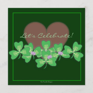 Herz-u. Kleeblatt-St Patrick TagesParty Einladung