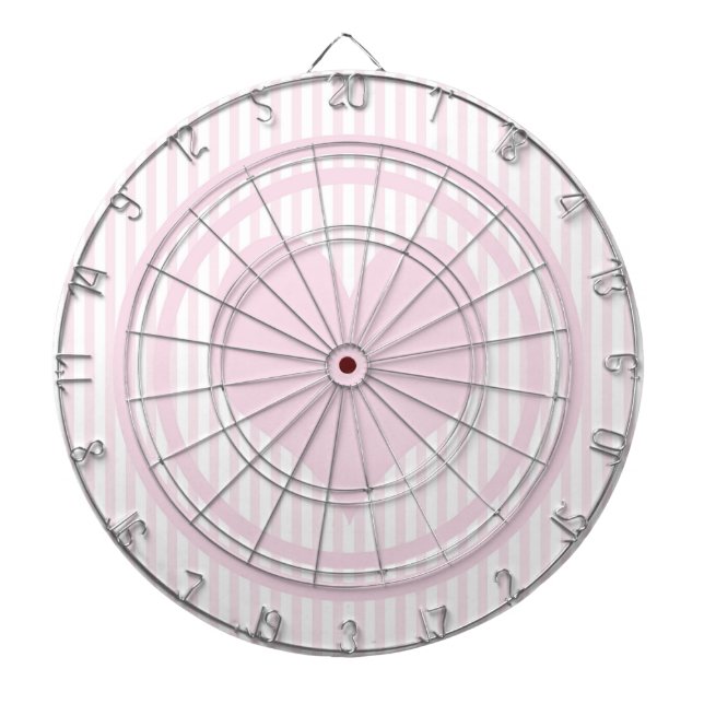 Herz u. rosa und weiße Streifen Dartscheibe (vorne)
