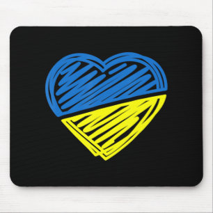 Herz Ukraine Ich stehe mit ukrainischer Flagge Mousepad