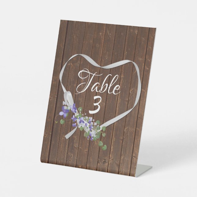 Herz und Blume der Band auf Stallholz Sockelschild (Vorderseite)